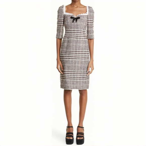 ❤️🔥NEW❤️🔥 SHUSHU/TONG Brown Check Minidress - Picture 6 of 14